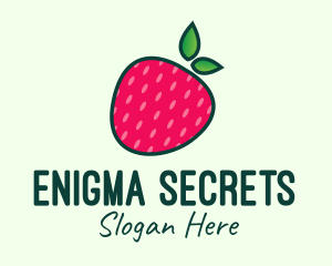 Red Organic Strawberry logo design