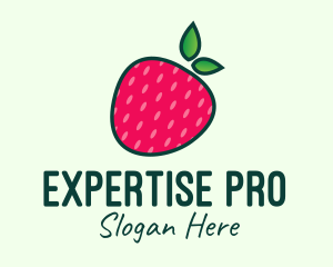 Red Organic Strawberry logo design