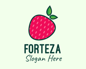 Red Organic Strawberry logo design