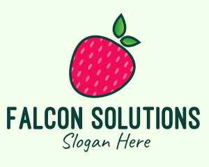 Red Organic Strawberry logo design