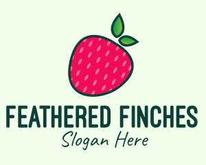 Red Organic Strawberry logo design