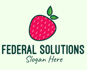 Red Organic Strawberry logo design