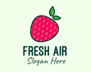 Red Organic Strawberry logo design