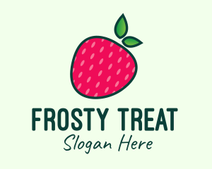 Red Organic Strawberry logo design