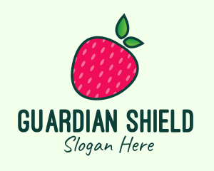 Red Organic Strawberry logo design