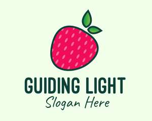 Red Organic Strawberry logo design