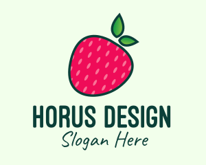 Red Organic Strawberry logo design