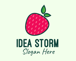 Red Organic Strawberry logo design