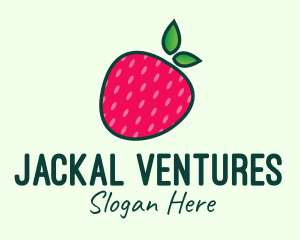 Red Organic Strawberry logo design