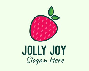 Red Organic Strawberry logo design