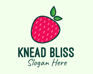 Red Organic Strawberry logo design