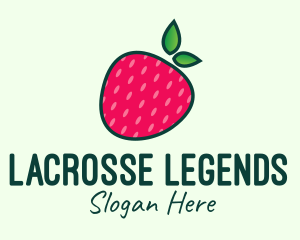 Red Organic Strawberry logo design