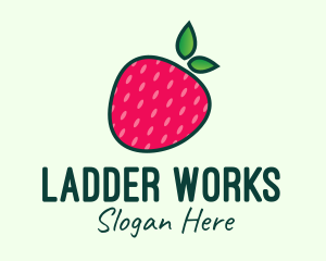 Red Organic Strawberry logo design