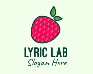 Red Organic Strawberry logo design