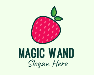 Red Organic Strawberry logo design