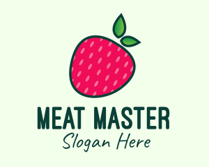 Red Organic Strawberry logo design