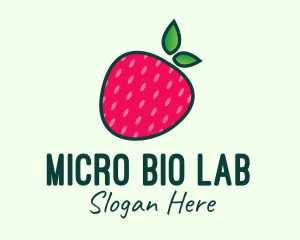 Red Organic Strawberry logo design