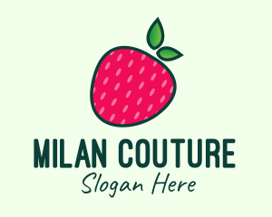 Red Organic Strawberry logo design