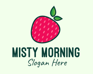 Red Organic Strawberry logo design