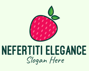 Red Organic Strawberry logo design