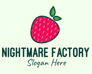 Red Organic Strawberry logo design