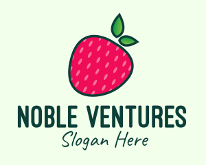 Red Organic Strawberry logo design