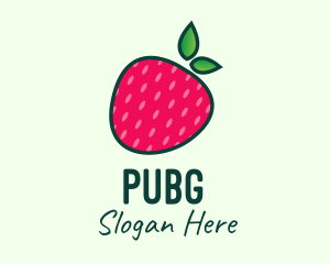 Red Organic Strawberry logo design