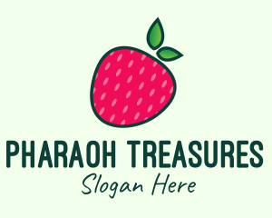 Red Organic Strawberry logo design