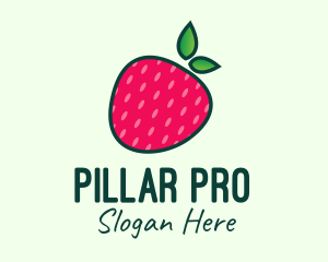 Red Organic Strawberry logo design