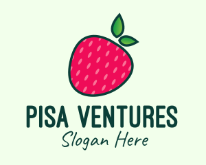 Red Organic Strawberry logo design