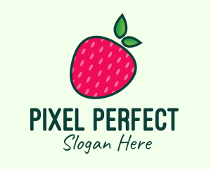 Red Organic Strawberry logo design