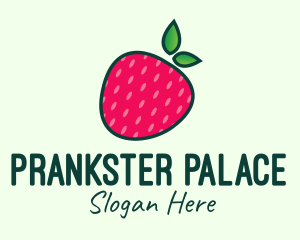 Red Organic Strawberry logo design