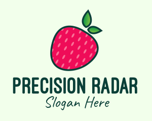 Red Organic Strawberry logo design