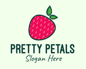 Red Organic Strawberry logo design