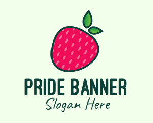 Red Organic Strawberry logo design