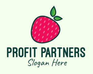 Red Organic Strawberry logo design