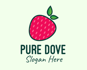 Red Organic Strawberry logo design