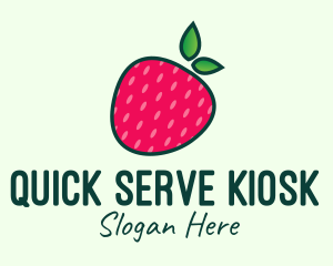 Red Organic Strawberry logo design