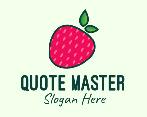 Red Organic Strawberry logo design