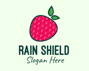 Red Organic Strawberry logo design