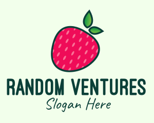 Red Organic Strawberry logo design