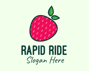 Red Organic Strawberry logo design