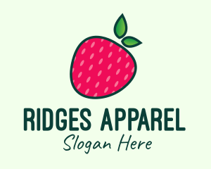 Red Organic Strawberry logo design