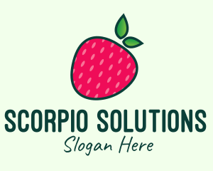 Red Organic Strawberry logo design