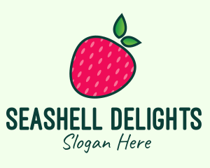 Red Organic Strawberry logo design