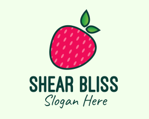 Red Organic Strawberry logo design