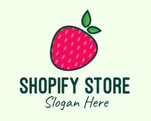 Red Organic Strawberry logo design