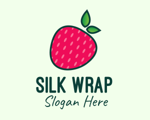 Red Organic Strawberry logo design