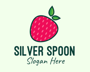 Red Organic Strawberry logo design