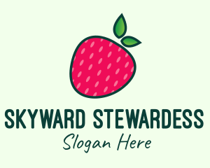 Red Organic Strawberry logo design